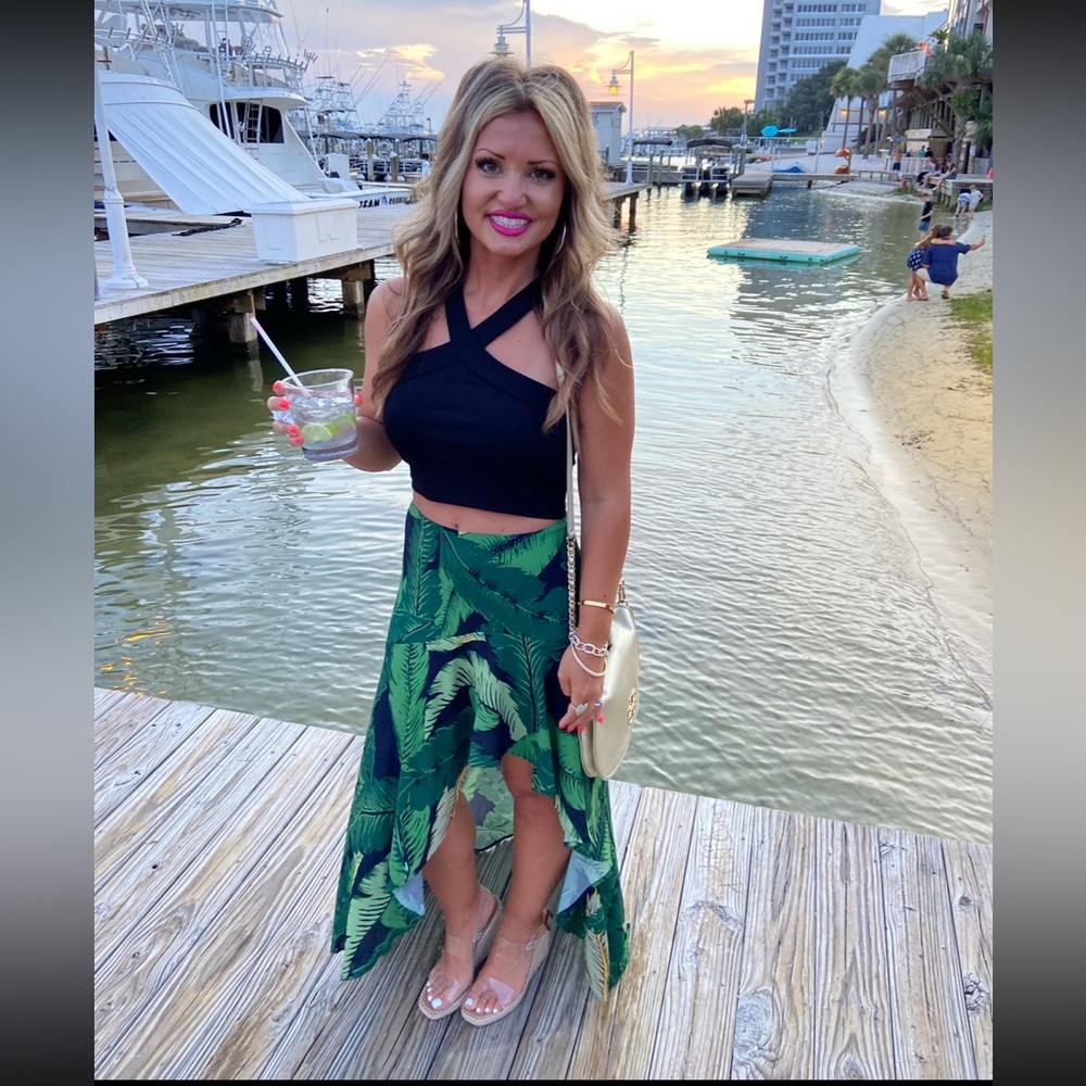 Beach Riot Tropical Leaf Print Skirt